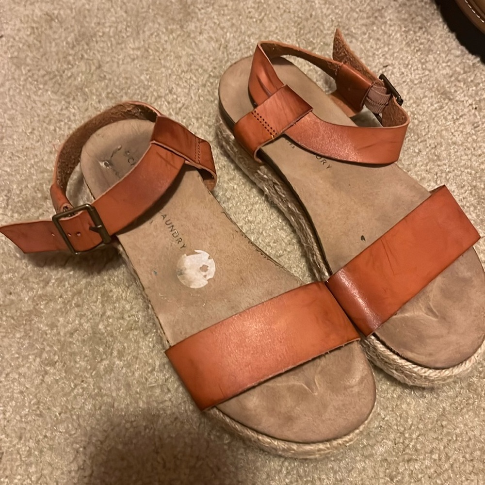 Tan wedge sandals